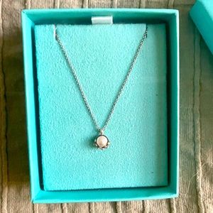 Tiffany & Co. Paloma Picasso Silver Pearl Olive Leaf Pendant